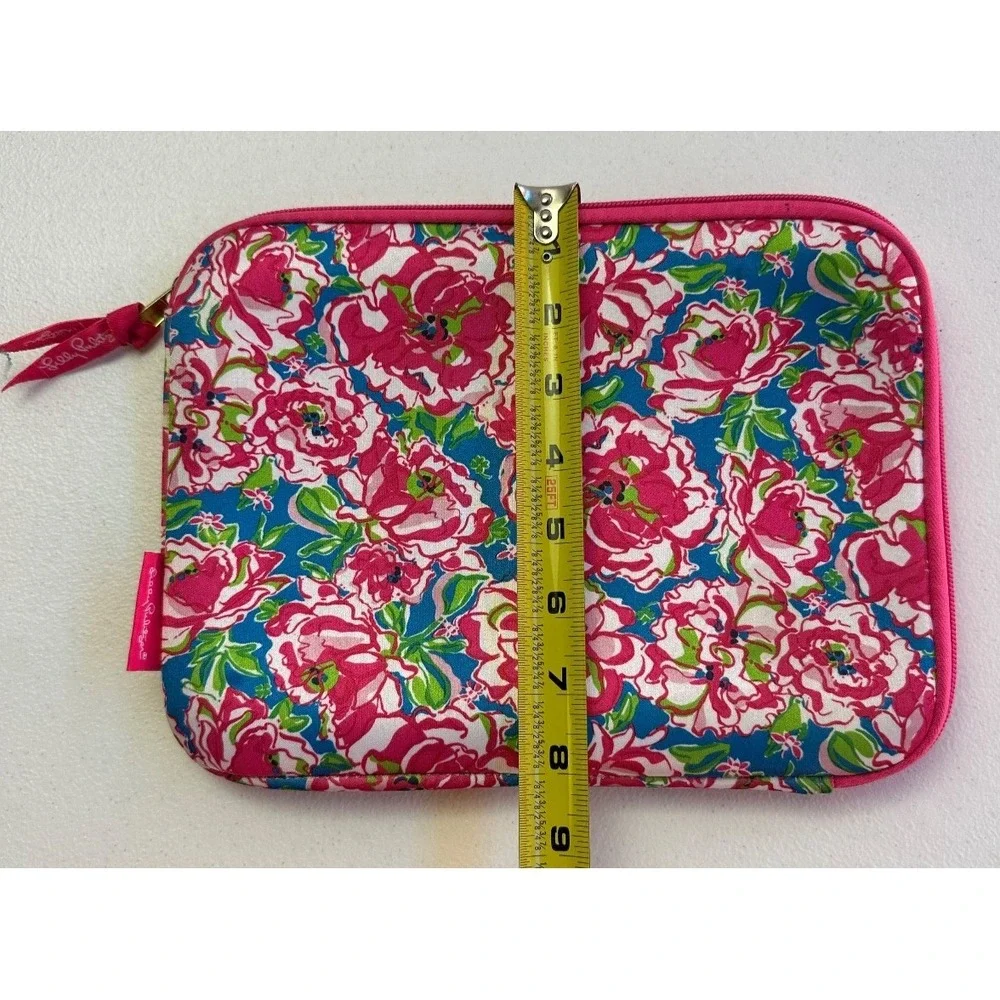 Lilly Pulitzer Neoprene Tech Sleeve Flamingo Print Padded Zip Case Resort Chic